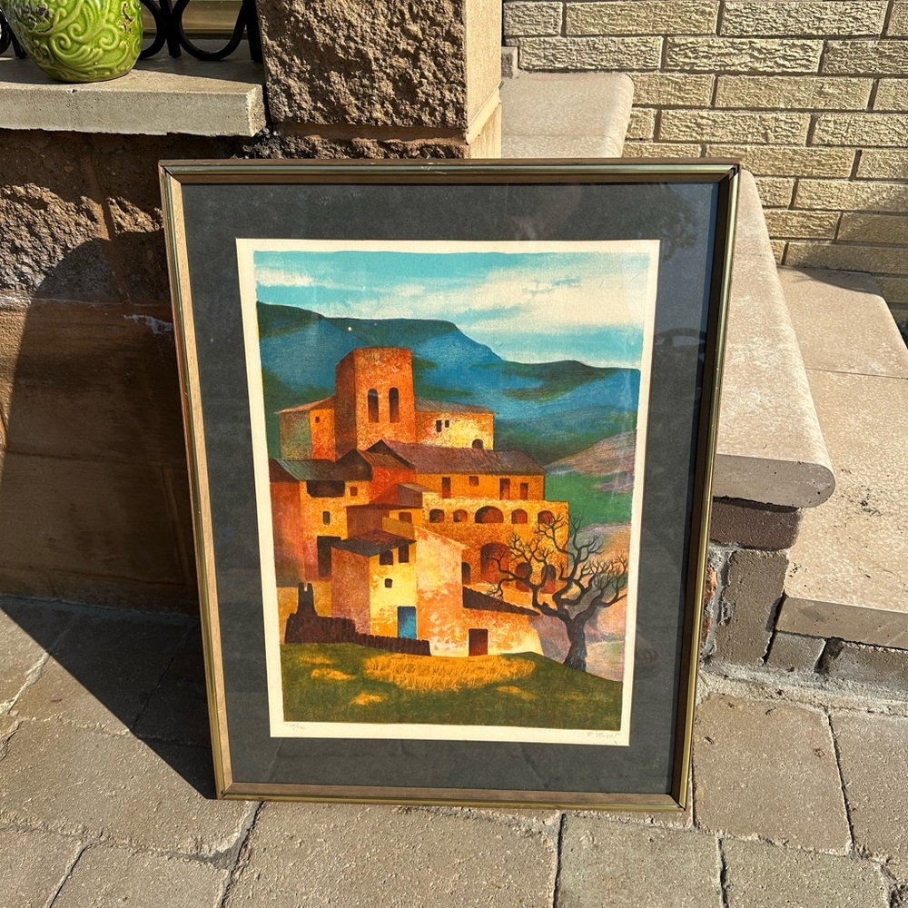 Ramón Llovet an original lithography.  248/260 Pueblo Rojo